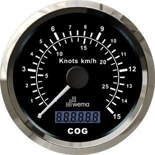 Спидометр WEMA Silverline GPS 15kn - 27 км/ч - Чёрный