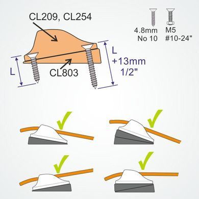 Клиновидна основа Clamcleat CL803/R - 10 шт