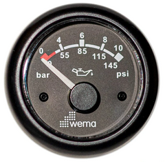 Покажчик тиску масла WEMA чорний 0-10 bar