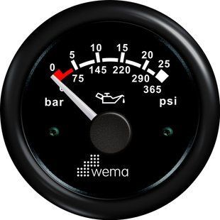 Указатель давления масла WEMA 0-25 bar - Чёрный