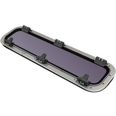 30081600 Lewmar New Std Portight Bavaria 188x690 mm Grey Acrylic Silver trim