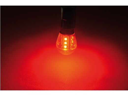 Лампа LED для навигационных огней 15xSMD - BAY15d, красный &Oslash; 25 x 48 мм