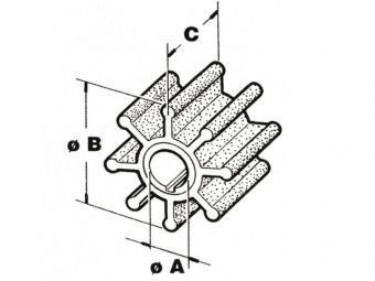Неопреновая крыльчатка Talamex &Oslash;45.60 мм