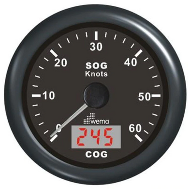 Спідометр WEMA GPS/Speed/Compass чорний 60kn - 110 км/год