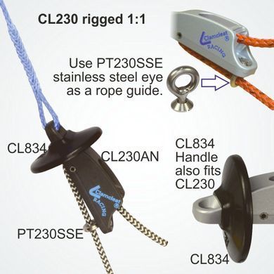 Стопор с роликом Clamcleat CL230 Racing Junior MK1