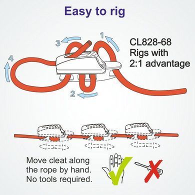 Стопор Clamcleat CL828-68 Aero з CL268 Racing Micros